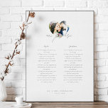 Our Promise Newlyweds Wedding Vows Heart Photo Canvas Print<br><div class="desc">Newlyweds Mr. & Mrs. our promise wedding day vows & photo keepsake canvas print to always remember your special day and your love and promise to each other. This elegant wedding day keepsake canvas print features a minimal single heart photo layout with "Our Promise" displayed in elegant hand-written style typography....</div>