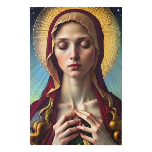 Our Queen of Peace Virgin Mary Faux Canvas Print