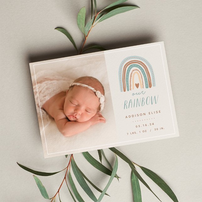 Our Rainbow | Photo Birth Announcement (Creator Uploaded)