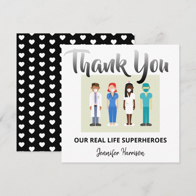 Our Real Life Superheroes | Appreciation Thank You Card (Front/Back)