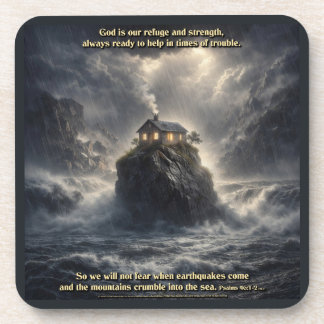 Our refuge & strength beverage coaster