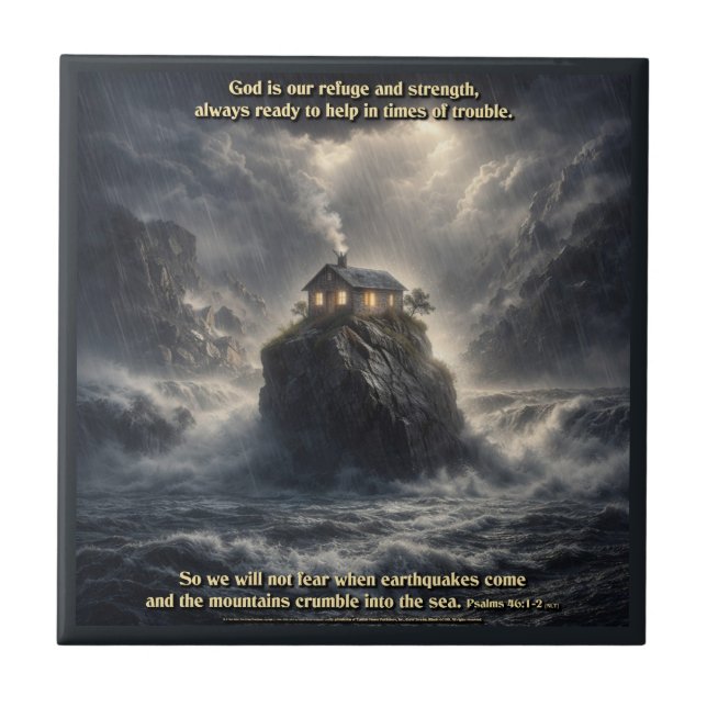 Our refuge & strength ceramic tile (Front)