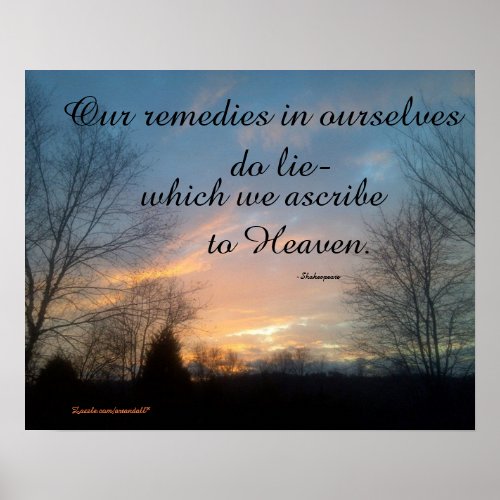 OUR REMEDIES IN OURSELVES SHAKESPEARE POSTER
