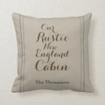 [ Thumbnail: "Our Rustic New England Cabin"; Custom Family Name Throw Pillow ]