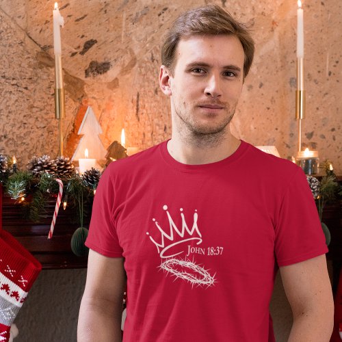 OUR SAVIOR KING Christian Mens Red Christmas  T_Shirt