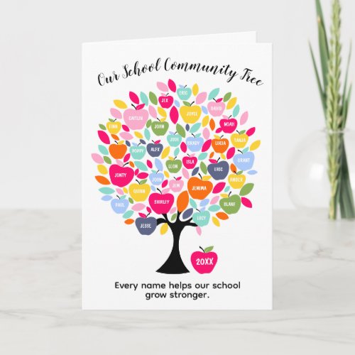 Our School Community Tree | PTA Fundraiser Apple  Card