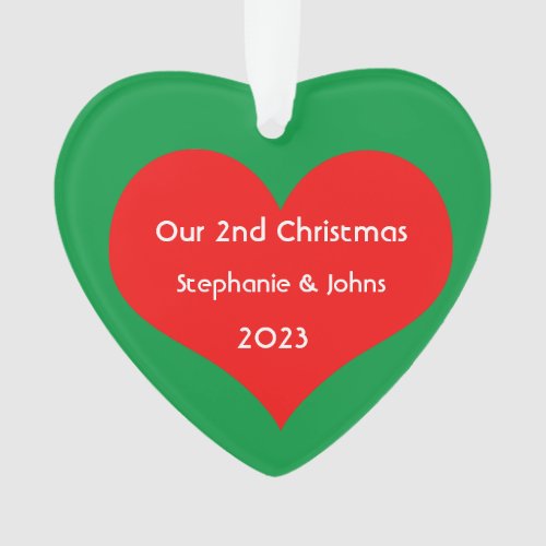 Our Second Christmas Together 2023 Cute Red Heart  Ornament