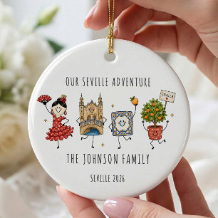 Our Seville Adventure Family Travel Ornament