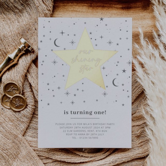 Our Shining Star Birthday - Gold Foil Invitation (Creator Uploaded)