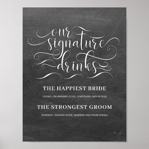 Our Signature Drinks Wedding Bar Sign