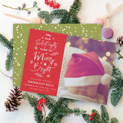 Our Silent Nights Turn To Merry And Bright Photo Holiday Card