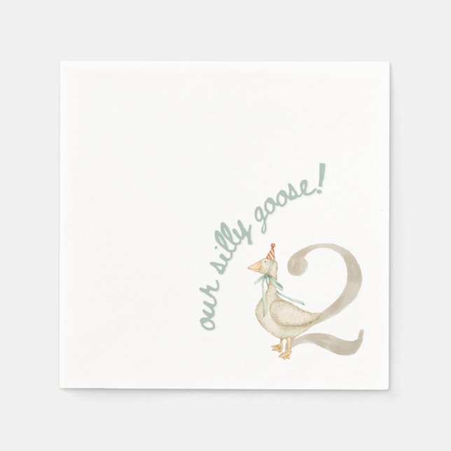 Our Silly Goose 2nd Birthday Napkin (Front)
