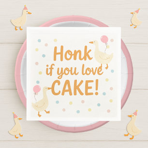 Our Silly Goose Is Turning One   Colorful  Napkins