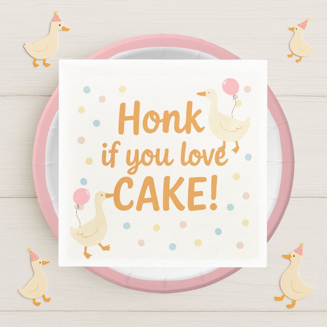 Our Silly Goose Is Turning One | Colorful  Napkins (Creator Uploaded)