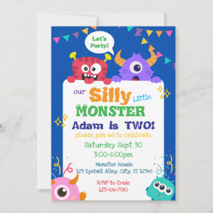 Our Silly Little Monster Birthday Invitation