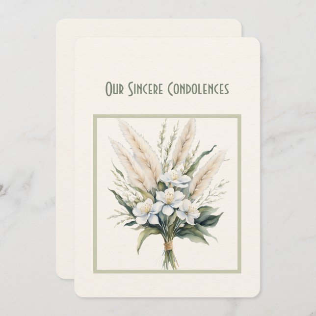 Our Sincere Condolences Note Card (Front/Back)