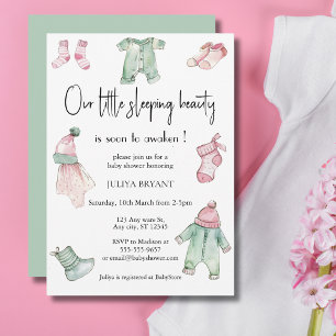 Our sleeping beauty baby cloths baby shower  invitation