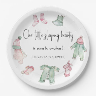 Our sleeping beauty baby shower paper plates