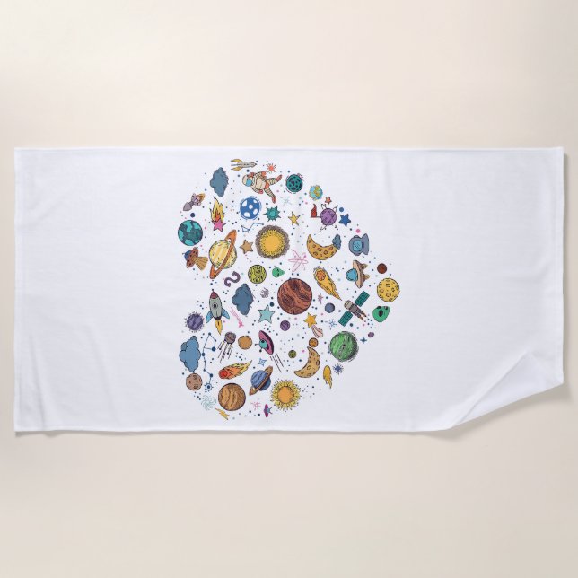 Our Solar System planet, Science Education Space k Beach Towel (Front)