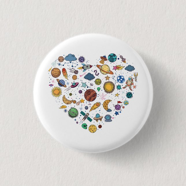 Our Solar System planet, Science Education Space k Button (Front)