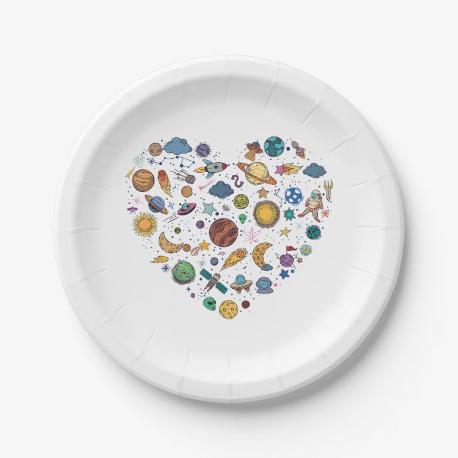 Our Solar System planet, Science Education Space k Paper Plates (Front)