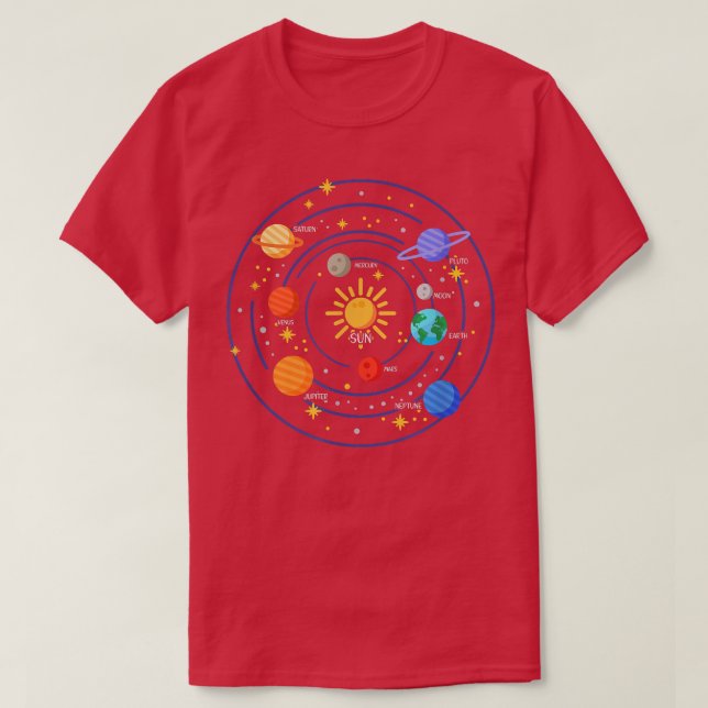 Our Solar System Science Education - Galaxy Space  T-Shirt (Design Front)
