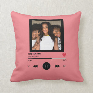Our Song BFF Custom Photo Unique Gift Throw Pillow