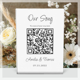 Our Song Custom QR Code    Keepsake  Photo Block