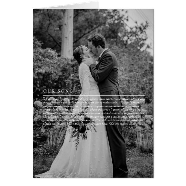 Our Song lyrics Wedding Anniversary Greeting Card (Front)