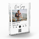 Our Song Wedding Music Scan QR Code Acrylic Photo Block<br><div class="desc">Personalized "our song" white acrylic block with a QR code your guests can scan to listen to your favorite music on your wedding day. Please click the button to edit the design and "crop" if you need to center the picture. If you have any questions,  please message me.</div>