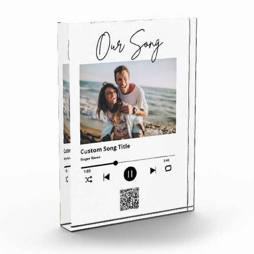 Our Song Wedding Music Scan QR Code Acrylic Photo Block