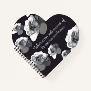 Our Souls Are the Same Goth Aesthetic White Rose Notebook