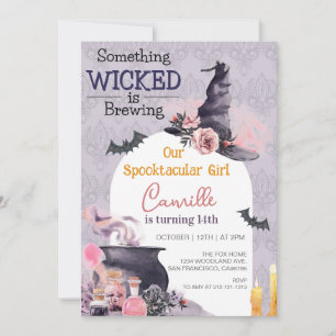 Our spooktacular girl Halloween Birthday Invitation
