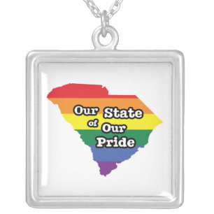 Our State of Our Pride   South Carolina Silver Plated Necklace