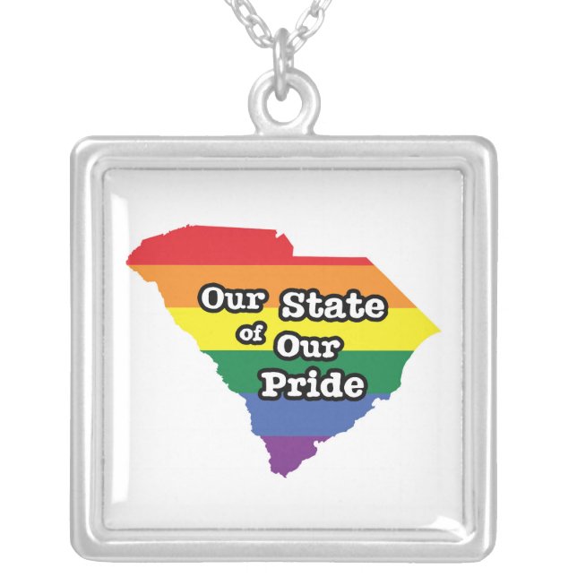 Our State of Our Pride | South Carolina Silver Plated Necklace (Front)