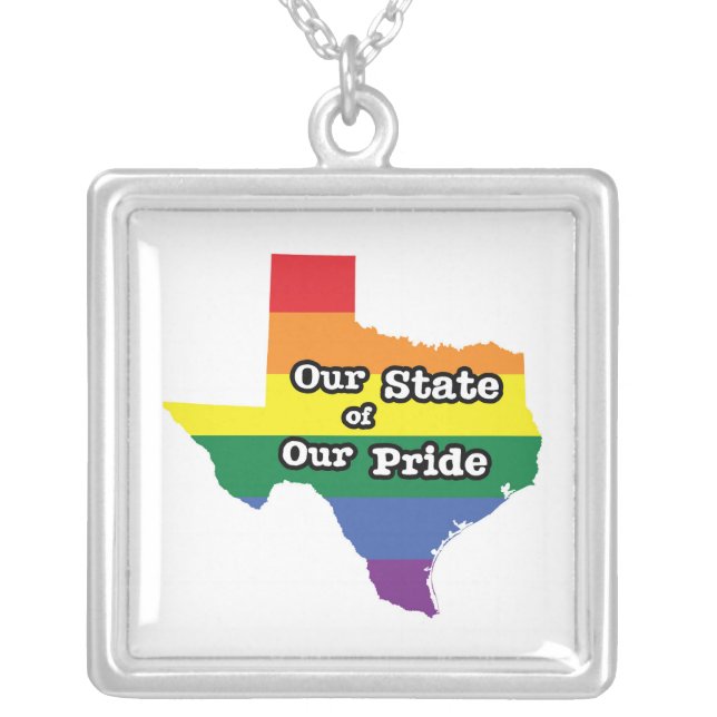 Our State of Our Pride | Texas Silver Plated Necklace (Front)