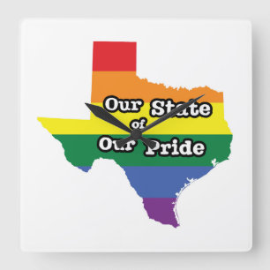 Our State of Our Pride Texas Square Wall Clock