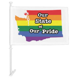 Our State of Our Pride Washington Car Flag