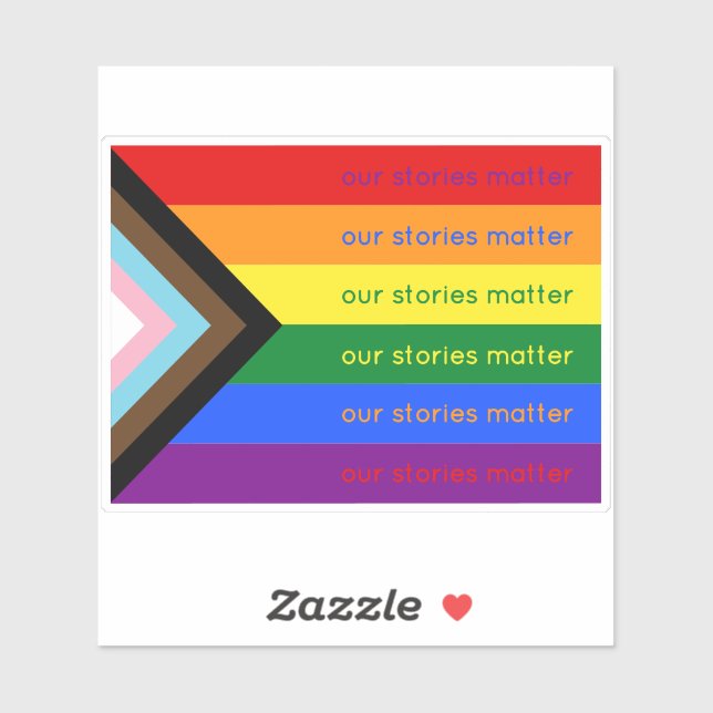 Our Stories Matter Gay Pride Intersection Rainbow Sticker (Sheet)