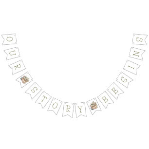 Our Story Begins, Book Themed Bridal Shower Bunting Flags