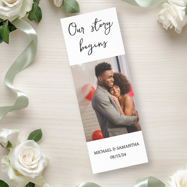Our Story Begins Photo Wedding favor Bookmarks (Creator Uploaded)