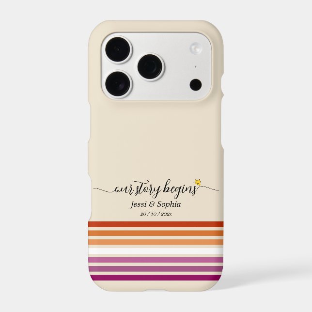 Our Story Begins Sunset Lesbian Flag Case-Mate iPhone Case (Back)