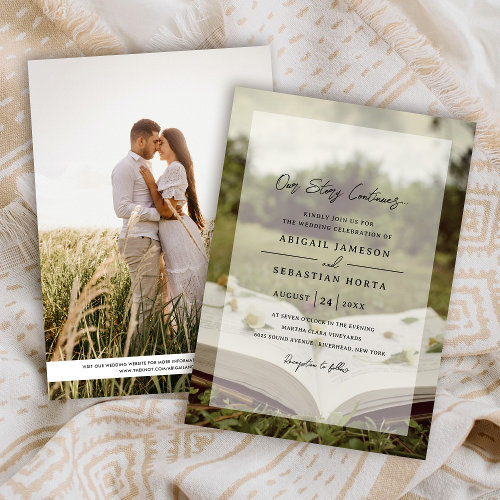 Our Story Continues  Storybook Photo Wedding Invitation