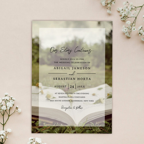 Our Story Continues  Storybook Plain Back Wedding Invitation