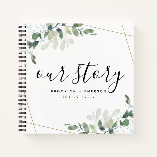 Our Story Eucalyptus Keepsake Hardcover Notebook