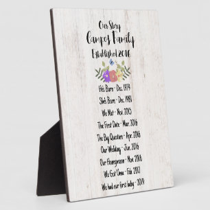 Our Story Family Timeline Plaque Keepsake