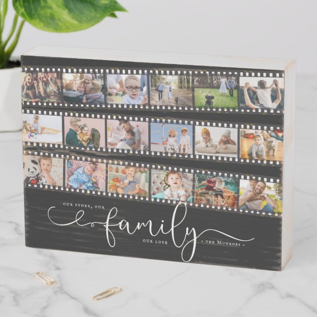Our Story Our Family Our Love | Family Name Wooden Box Sign (In Situ Horizontal)