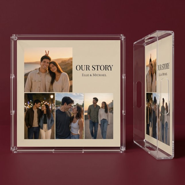 Our Story Three Photo Memory Acrylic Tray (Creator Uploaded)