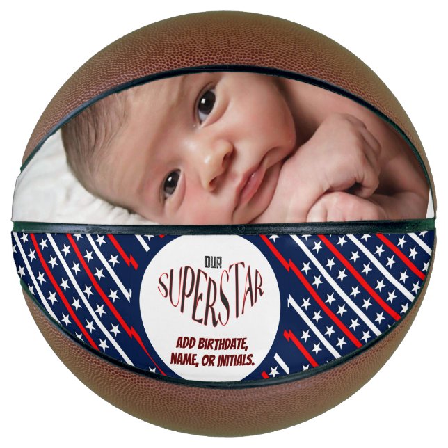 Our Superstar Red, White, And Blue Basketball (Front)