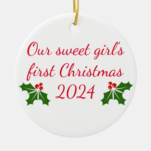 Our sweet girls first Christmas 2024 Ornament